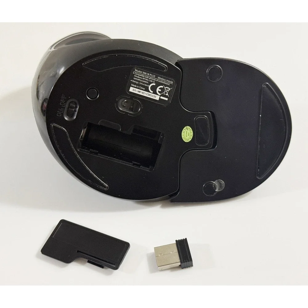 Delux M618 PLUS Wireless‎ Vertical Mouse Black Ergonomic 2.4G USB Receiver